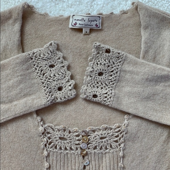 Boho inspired Nanette Lepore cashmere sweater - Picture 6 of 6